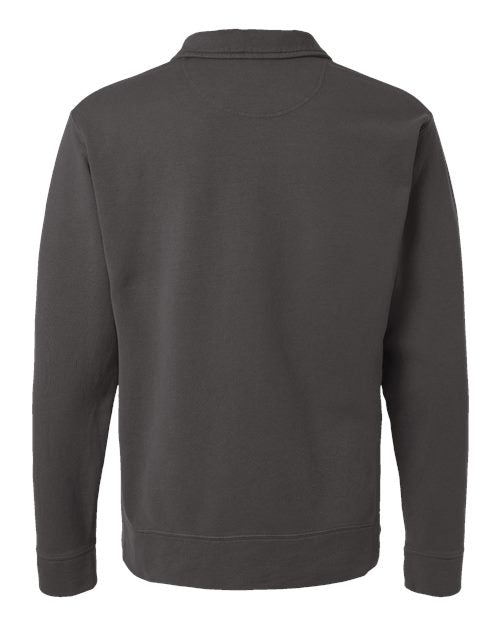 Unisex Garment-Dyed Polo Collar Sweatshirt - New Railroad Grey