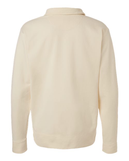 Unisex Garment-Dyed Polo Collar Sweatshirt - Parchment