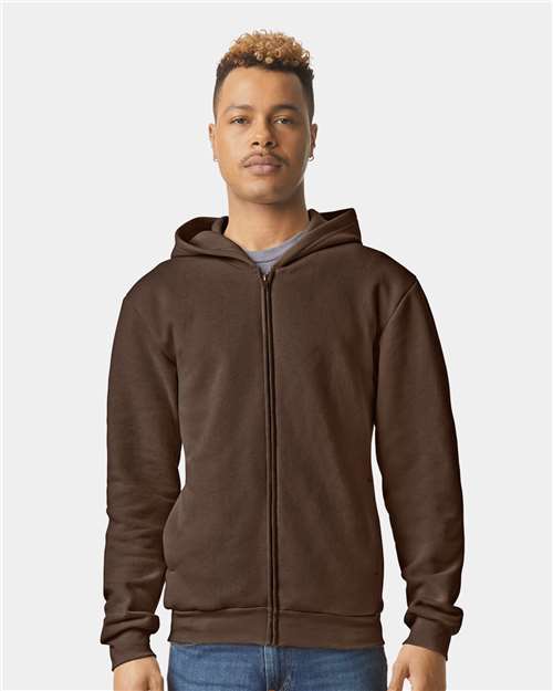Unisex ReFlex Fleece Full-Zip Hoodie Sweatshirt - Brown