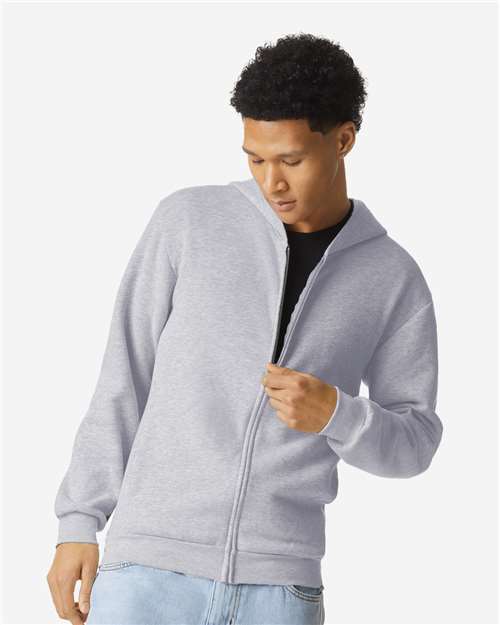 Unisex ReFlex Fleece Full-Zip Hoodie Sweatshirt - Heather Grey