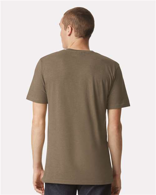 Unisex CVC Henley Tee - Heather Army