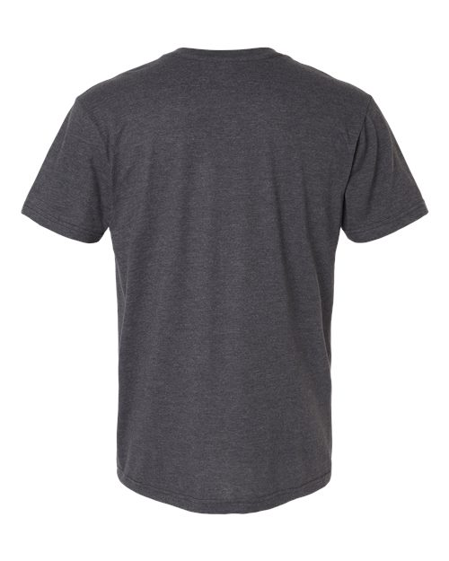 Unisex CVC Henley Tee - Heather Charcoal