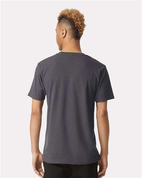 Unisex CVC Henley Tee - Heather Charcoal