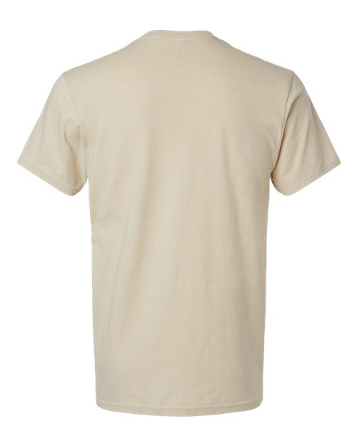 Unisex CVC Henley Tee - Heather Bone