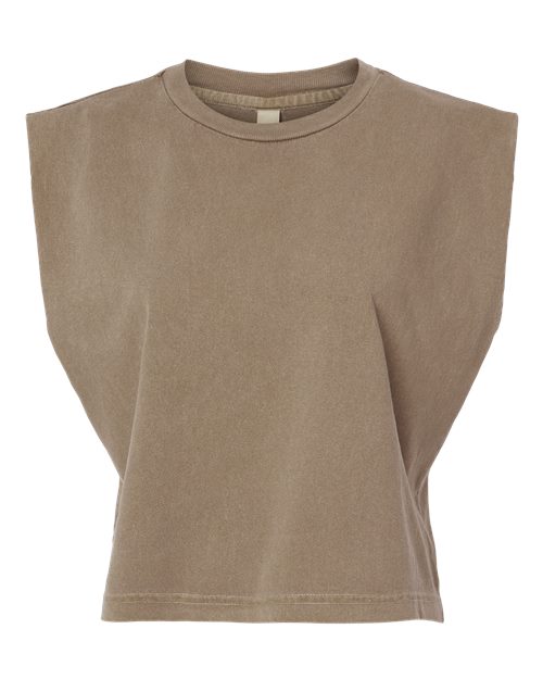 Women's Garment-Dyed Heavyweight Muscle Tee - Faded Brown