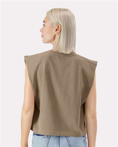Women's Garment-Dyed Heavyweight Muscle Tee - Faded Brown