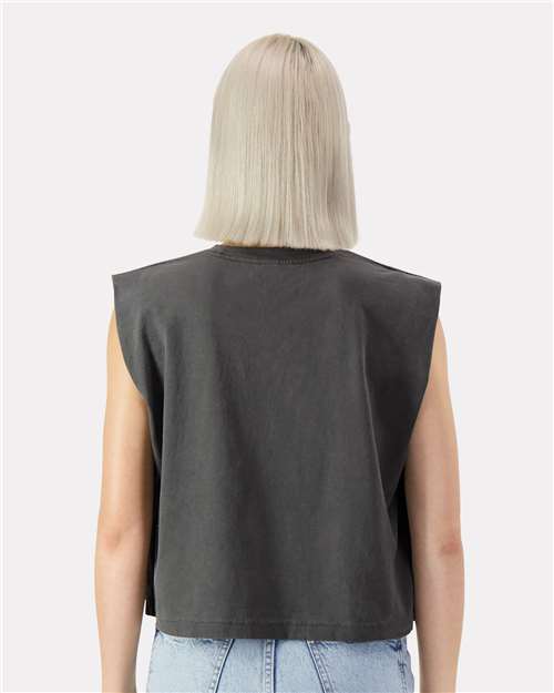 Women's Garment-Dyed Heavyweight Muscle Tee - Faded Black