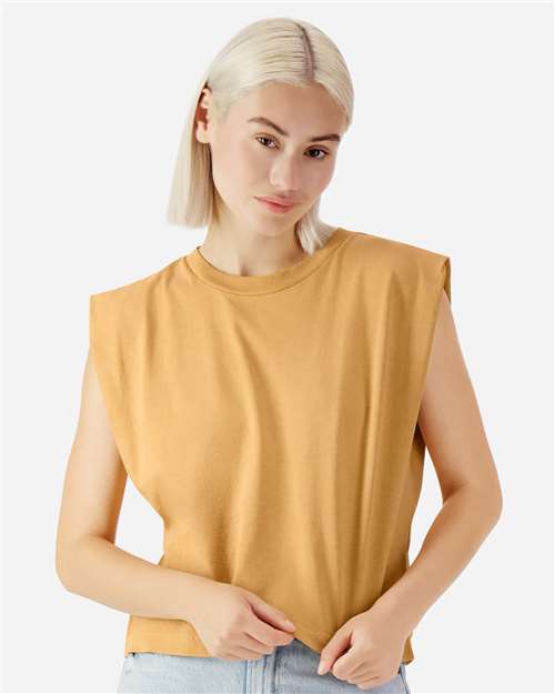 Women's Garment-Dyed Heavyweight Muscle Tee - Faded Mustard