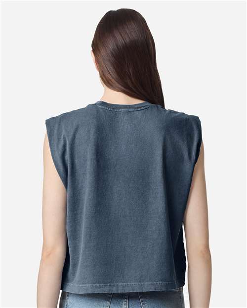 Women's Garment-Dyed Heavyweight Muscle Tee - Faded Navy