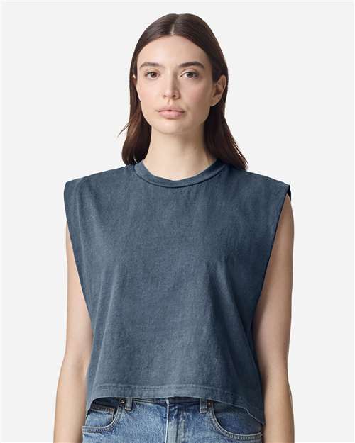 Women's Garment-Dyed Heavyweight Muscle Tee - Faded Navy