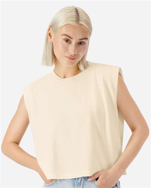 Women's Garment-Dyed Heavyweight Muscle Tee - Faded Cream