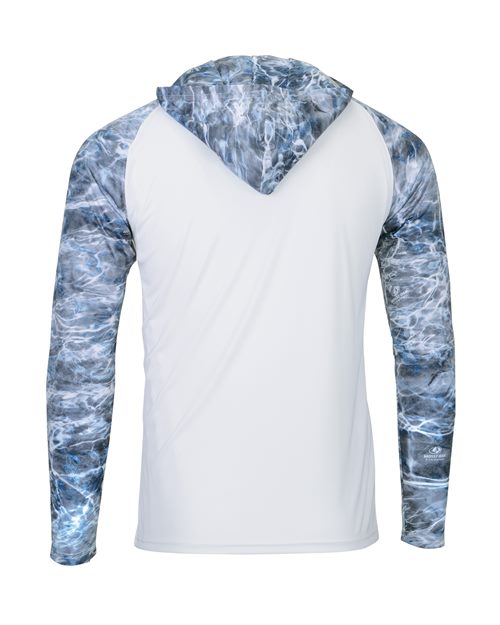 Men's Biloxi Performance Colorblocked Hooded Long Sleeve T-Shirt - Steelhead