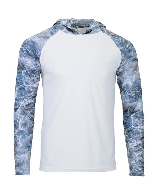 Men's Biloxi Performance Colorblocked Hooded Long Sleeve T-Shirt - Steelhead