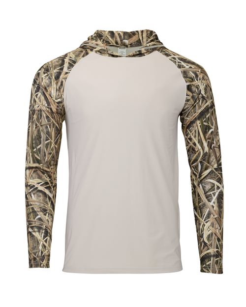 Men's Biloxi Performance Colorblocked Hooded Long Sleeve T-Shirt - Shadow Grass