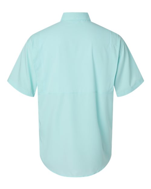 Men's Hatteras Performance Short Sleeve Fishing Shirt - Aqua Blue