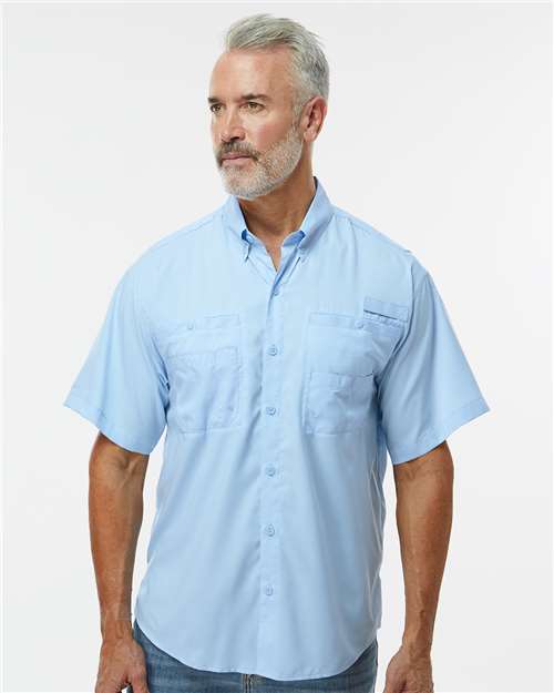 Men's Hatteras Performance Short Sleeve Fishing Shirt - Blue Mist