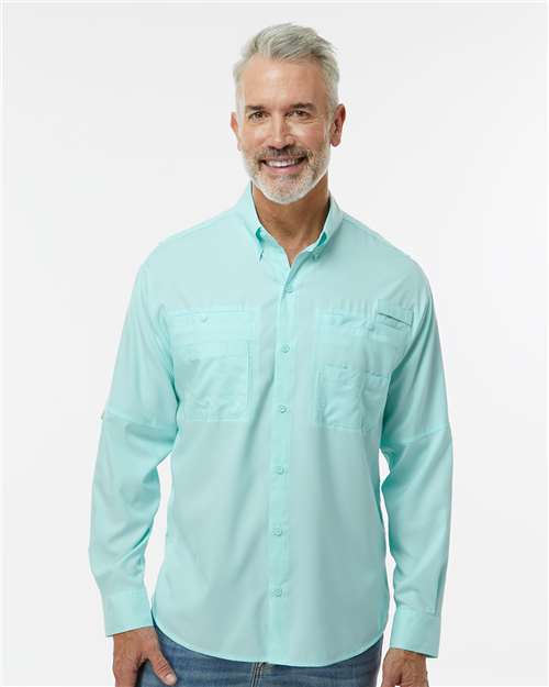 Men's Kitty Hawk Performance Fishing Shirt - Aqua Blue