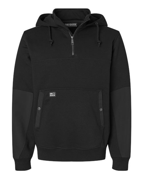 Men's Mission Quarter-Zip Hooded Pullover - Black