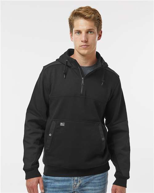 Men's Mission Quarter-Zip Hooded Pullover - Black