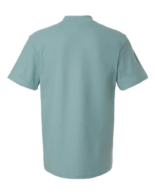 Unisex Pique Mockneck Tee - Arctic
