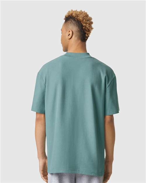 Unisex Pique Mockneck Tee - Arctic
