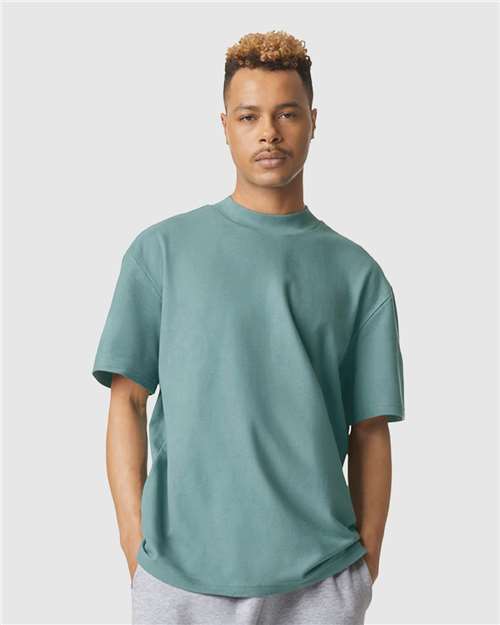 Unisex Pique Mockneck Tee - Arctic