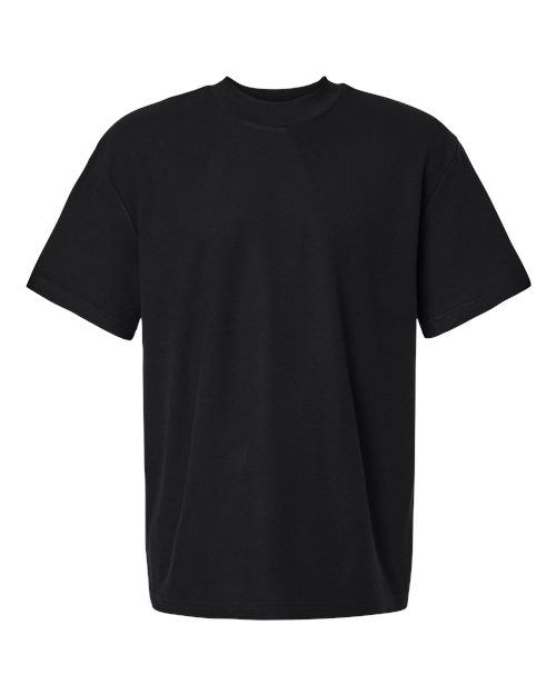 Unisex Pique Mockneck Tee - Black