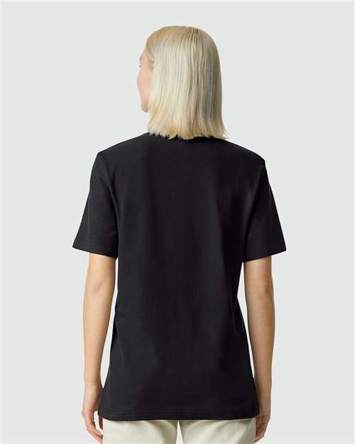 Unisex Pique Mockneck Tee - Black
