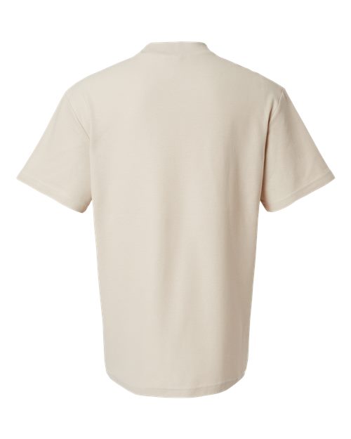 Unisex Pique Mockneck Tee - Bone