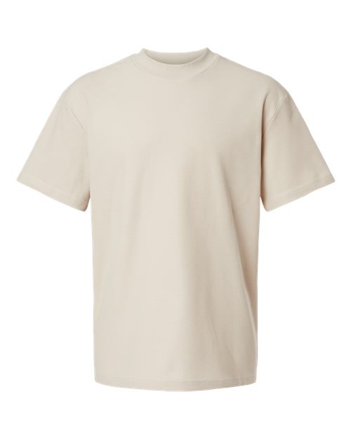 Unisex Pique Mockneck Tee - Bone