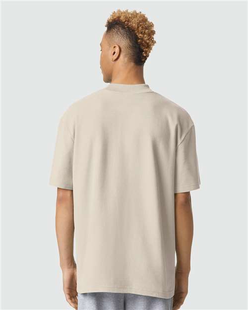 Unisex Pique Mockneck Tee - Bone