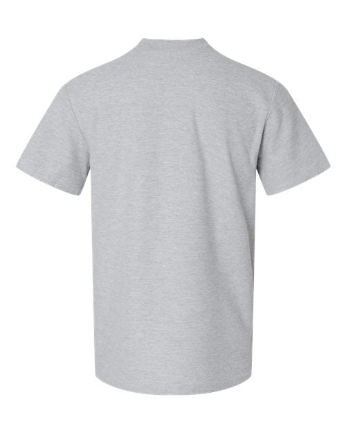 Unisex Pique Mockneck Tee - Heather Grey