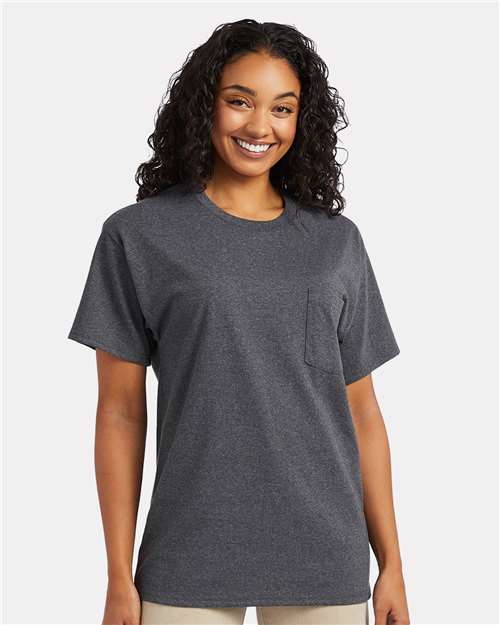 Essential-T Pocket T-Shirt - Charcoal Heather