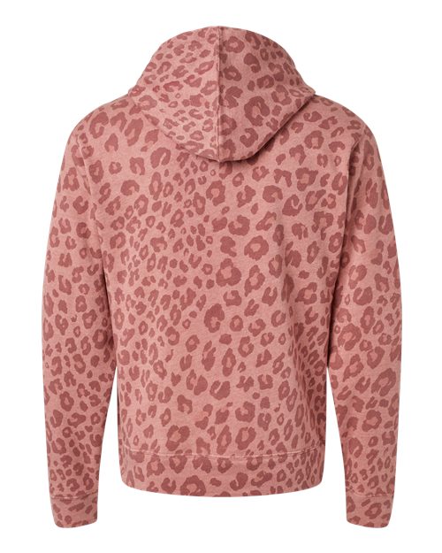Men's Triblend Fleece Hooded Sweatshirt - Dusty Rose Leopard Triblend