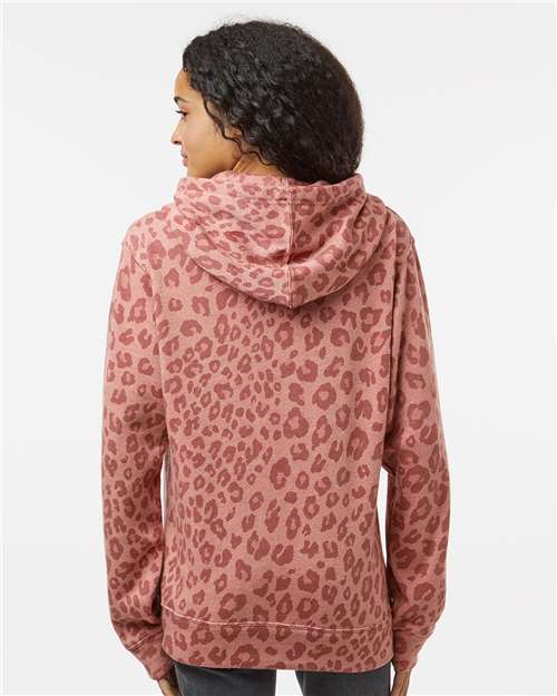 Men's Triblend Fleece Hooded Sweatshirt - Dusty Rose Leopard Triblend