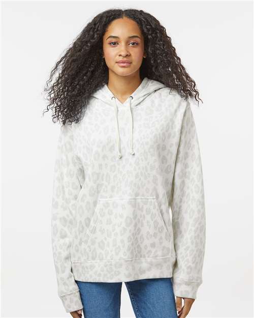 Men's Triblend Fleece Hooded Sweatshirt - Snow Leopard Triblend