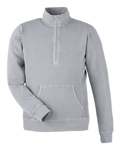 Unisex Pigment-Dyed Fleece Quarter-Zip Pullover - Cloud