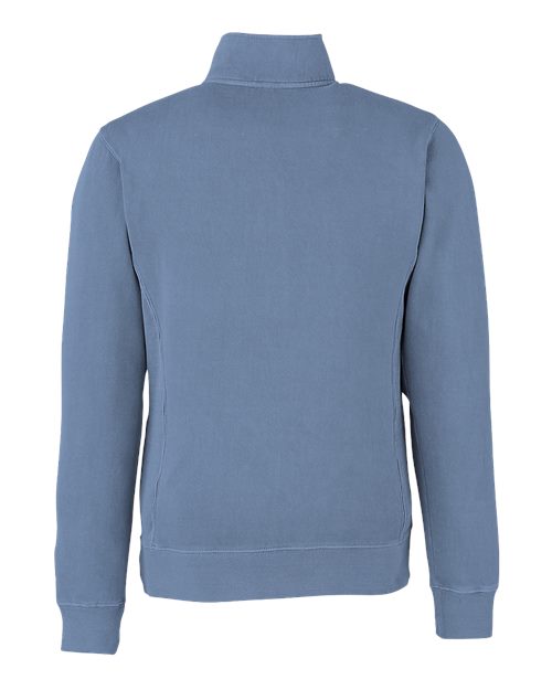 Unisex Pigment-Dyed Fleece Quarter-Zip Pullover - Denim