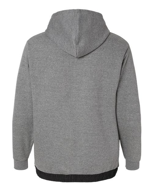 Unisex Mixed Media Hooded Sweatshirt - Graphite/ Black