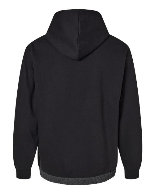 Unisex Mixed Media Hooded Sweatshirt - Black/ Charcoal