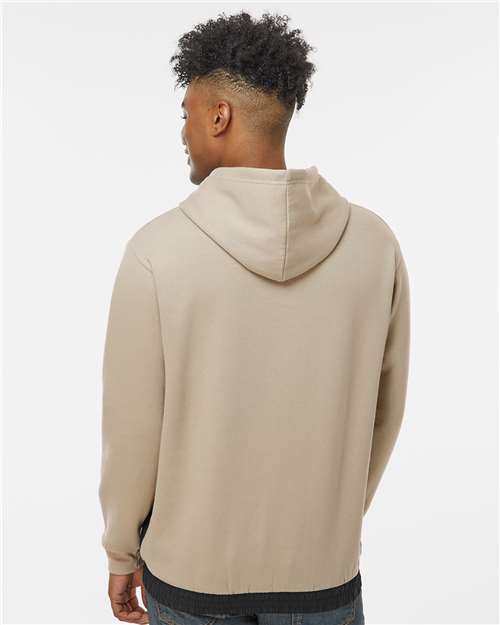 Unisex Mixed Media Hooded Sweatshirt - Atmosphere/ Black