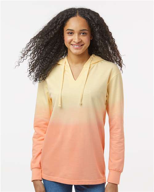 Women's French Terry Ombré Hooded Sweatshirt - Sunray/ Creamsicle
