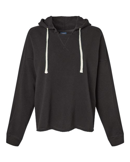 Women's Angel Fleece Crop Hooded Sweatshirt - Black