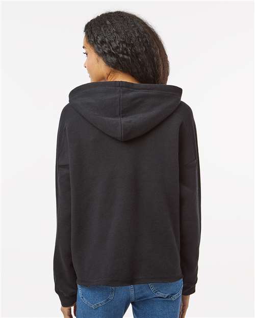 Women's Angel Fleece Crop Hooded Sweatshirt - Black