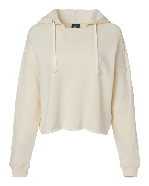 Women's Angel Fleece Crop Hooded Sweatshirt - Ecru