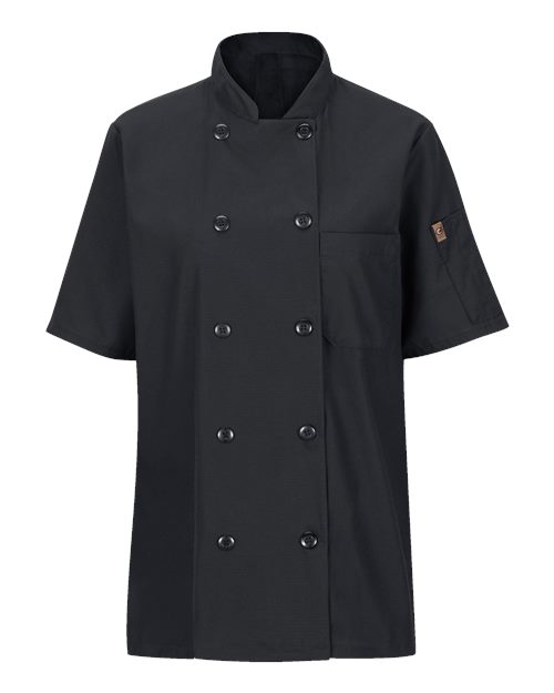 Women's Mimix™ Short Sleeve Chef Coat with OilBlok - Black