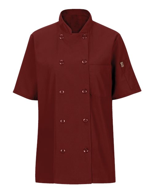 Women's Mimix™ Short Sleeve Chef Coat with OilBlok - Fireball Red