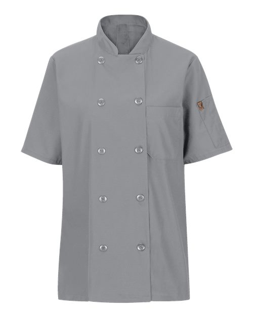 Women's Mimix™ Short Sleeve Chef Coat with OilBlok - Grey