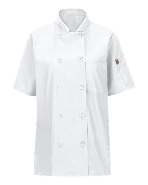 Women's Mimix™ Short Sleeve Chef Coat with OilBlok - White