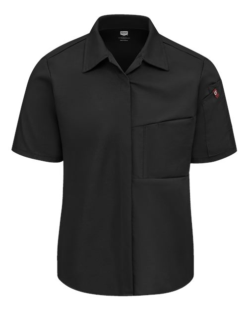 Women's Poplin Airflow Cook Shirt with OilBlok - Black
